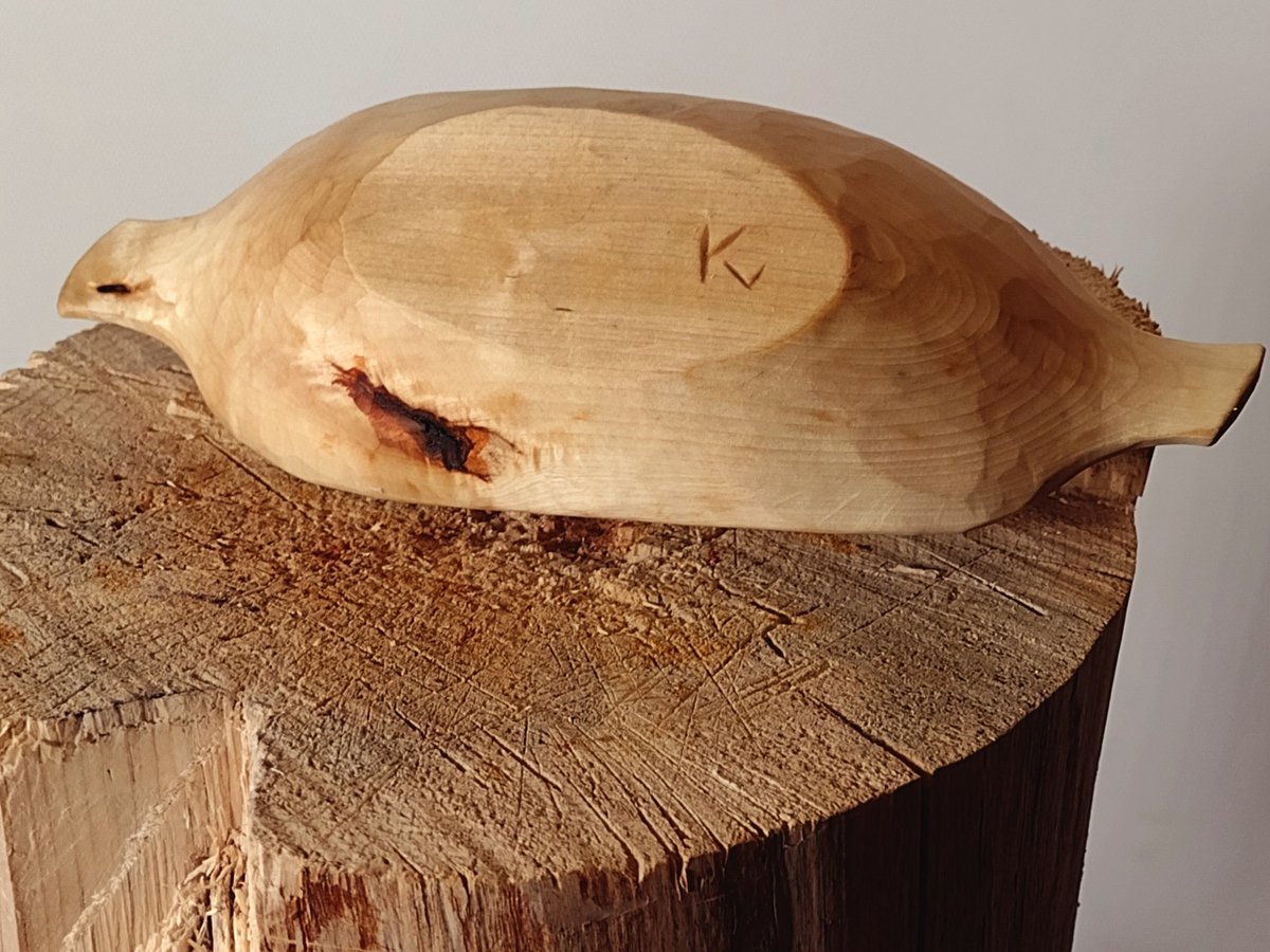 Whittled Bowl - Hand Carved Alder Log - One Only - Free Shipping
